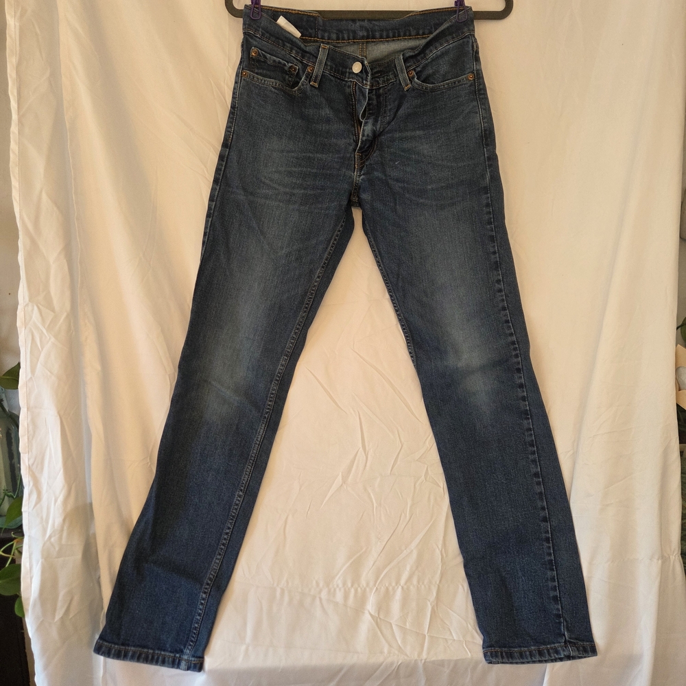 Levi's Straight Leg Denim Blue Jeans Size: 29×32 Zipper Fly